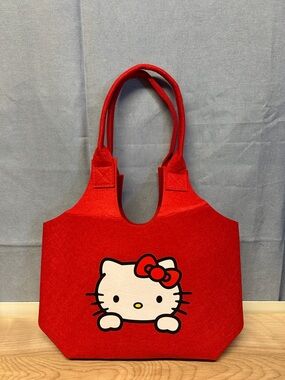 Hello Kitty Red Felt Tote 8x10x4 inches